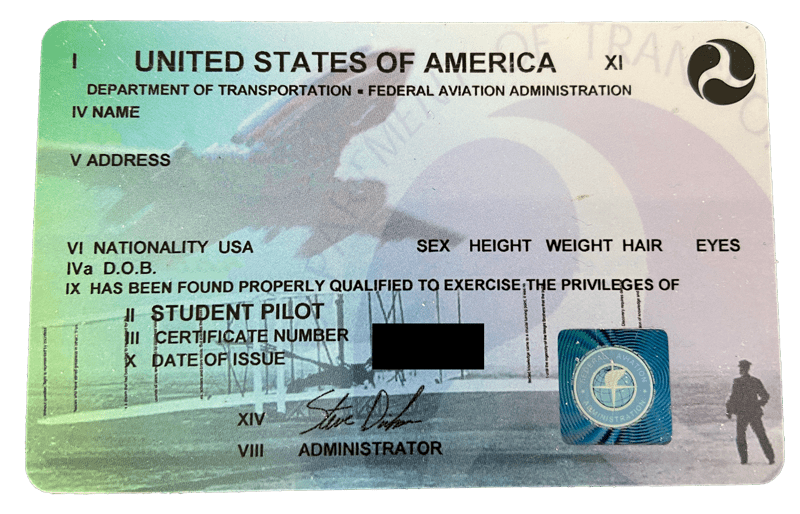 Student Pilot Certificate