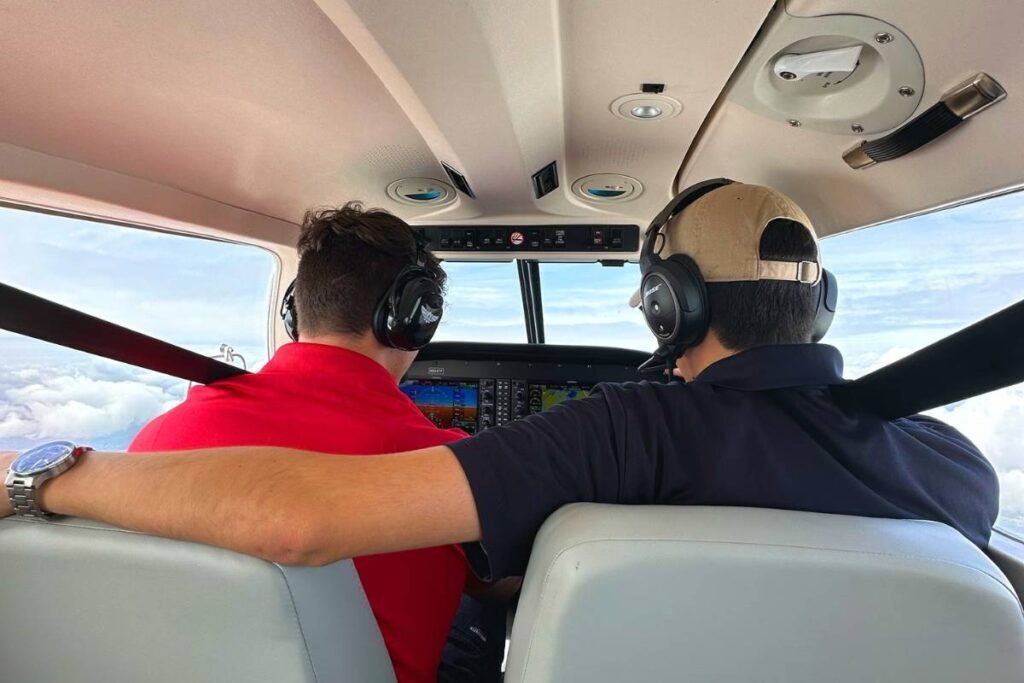pilots in the cockpit