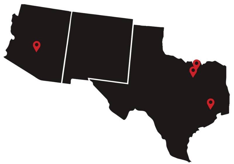 Thrust Locations Map