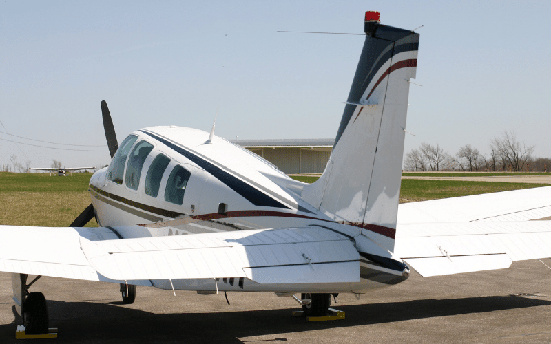 Airplane on the ground getting ready for takeoff