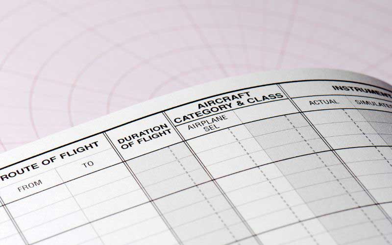 Paper pilot logbook