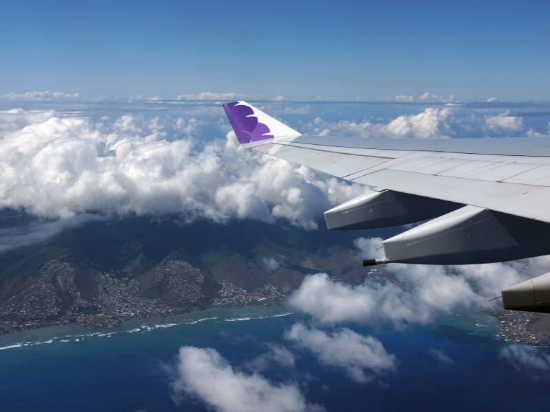 Flying on Hawaiian airlines