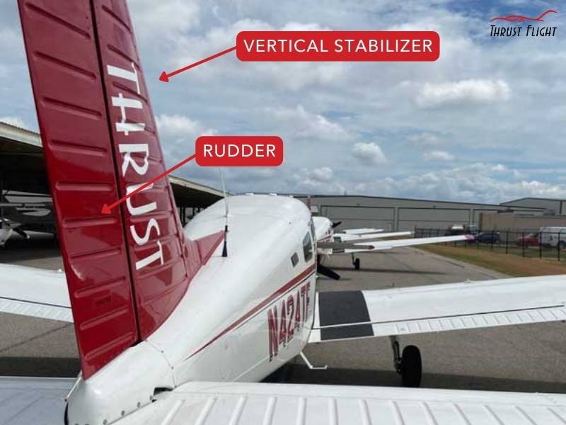 Airplane Rudder and vertical stabilizer