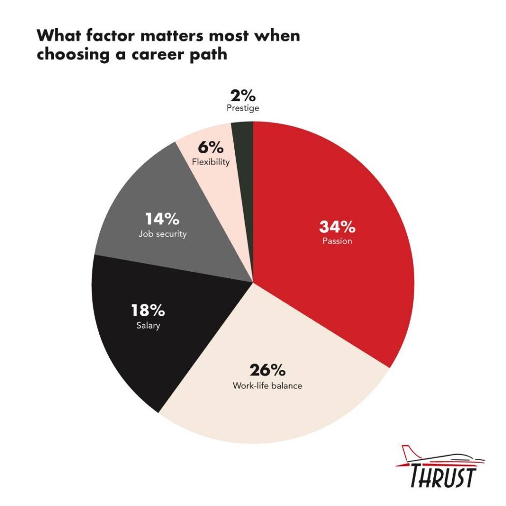 What factor matters most when choosing a career path graphic