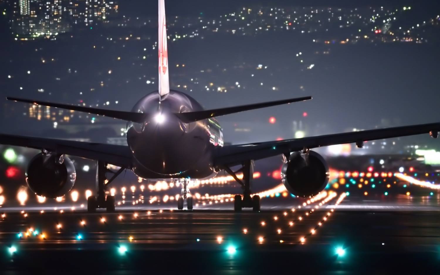 Airline jet about to takeoff
