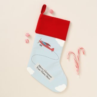 Personalized Airplane Banner Carrier Stocking