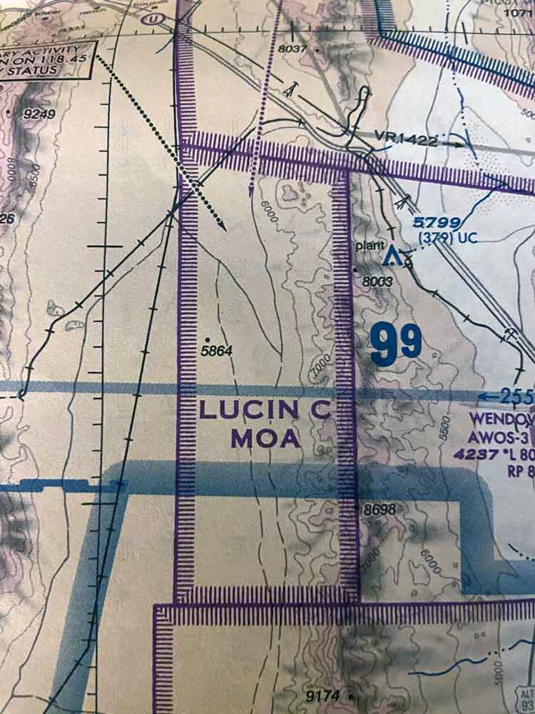 Airspace chart military operation area