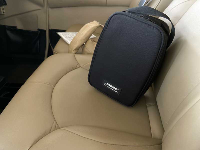 Bose A20 headset in the bag