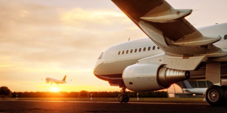 Commercial airline jet