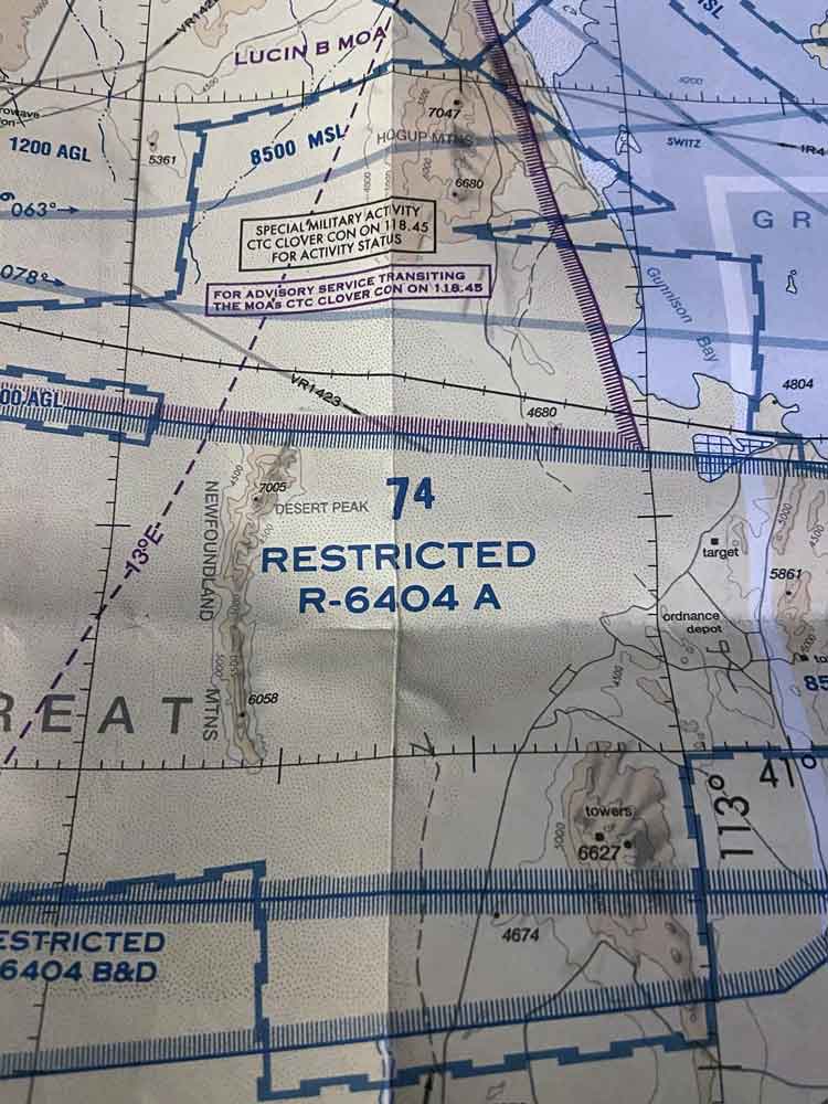 Airspace chart special use airspace