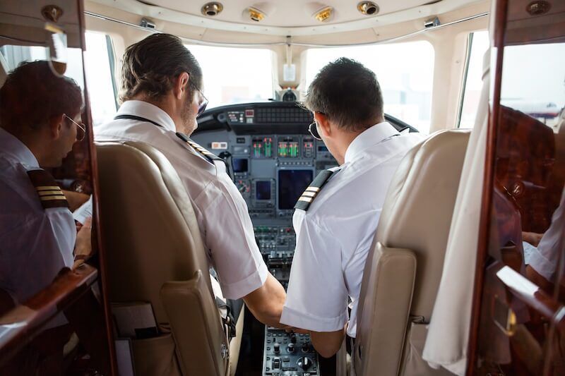 Two pilots in the cockpit