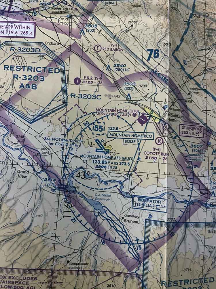 Airspace chart class D airspace