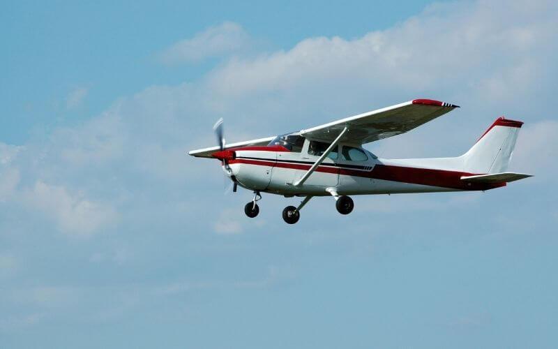 Cessna in the air