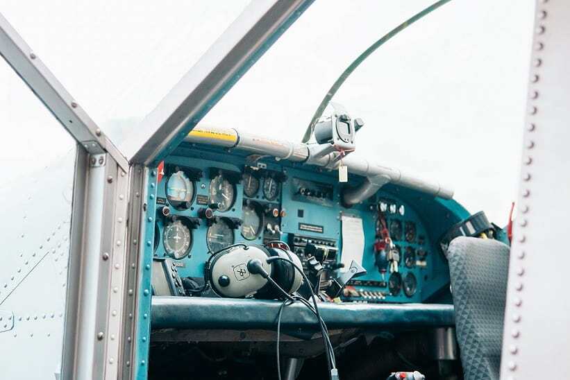 Headset inside cockpit